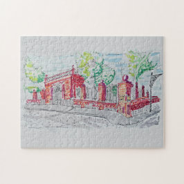 Historische Rode Bakstenen Ingang Legpuzzel