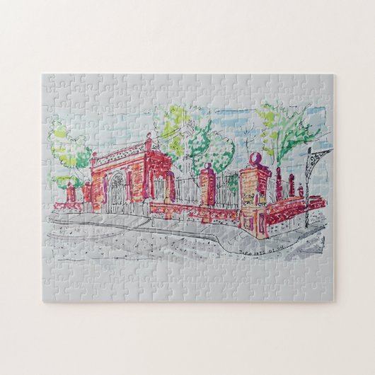 Historische Rode Bakstenen Ingang Legpuzzel (Horizontaal)
