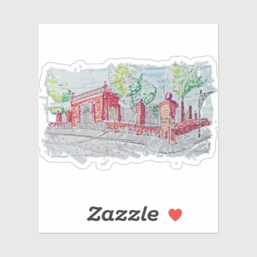 Historische Rode Bakstenen Ingang Sticker (Vel)