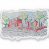 Historische Rode Bakstenen Ingang Sticker (Voorkant)