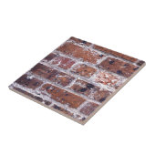 Historische rode bakstenen muur van 18e eeuw tegeltje (Zijkant)