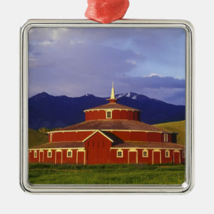 Historische ronde schuur bij Twin Bridges Montana Metalen Ornament