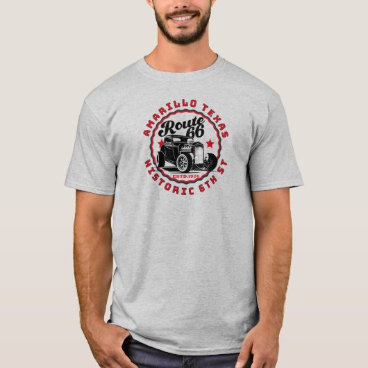 Historische route 66 Amarillo Texas T-shirt (Voorkant)