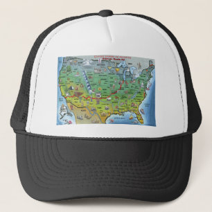 Historische Route 66 Cartoon Kaart Trucker Pet