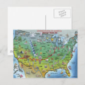 Historische Route 66 Cartoon Map Briefkaart (Voorkant / Achterkant)