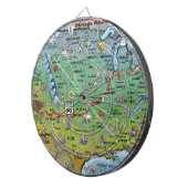 Historische Route 66 Cartoon Map Dartbord (Voorkant Rechts)
