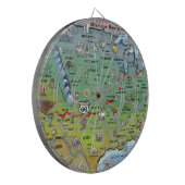 Historische Route 66 Cartoon Map Dartbord (Voorkant Links)