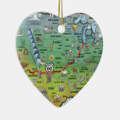 Historische Route 66 Cartoon Map Keramisch Ornament (Rechts)