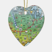 Historische Route 66 Cartoon Map Keramisch Ornament (Links)