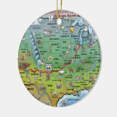 Historische Route 66 Cartoon Map Keramisch Ornament (Links)
