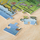 Historische Route 66 Cartoon Map Legpuzzel (Zijkant)