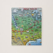 Historische Route 66 Cartoon Map Legpuzzel (Verticaal)