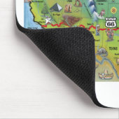 Historische Route 66 Cartoon Map Muismat (Hoek)