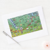 Historische Route 66 Cartoon Map Rechthoekige Sticker (Envelop)
