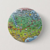 Historische Route 66 Cartoon Map Ronde Button 5,7 Cm (Voorkant)