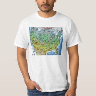 Historische Route 66 Cartoon Map T-shirt