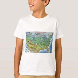 Historische Route 66 Cartoon Map T-shirt