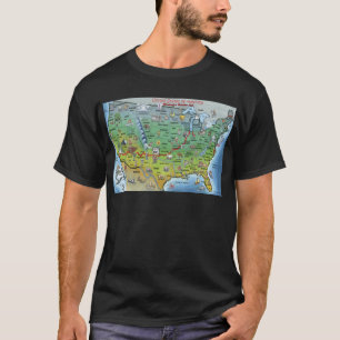 Historische Route 66 Cartoon Map T-shirt