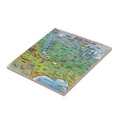 Historische Route 66 Cartoon Map Tegeltje (Zijkant)