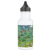 Historische Route 66 Cartoon Map Waterfles (Rechts)