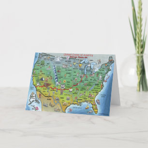 Historische Route 66 de Kaart van de Cartoon