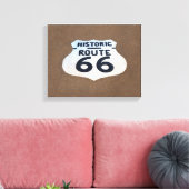 Historische Route 66 de rand van het Teken van de Canvas Afdruk (Insitu (Woonkamer))