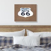 Historische Route 66 de rand van het Teken van de Canvas Afdruk (Insitu (Slaapkamer))