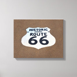 Historische Route 66 de rand van het Teken van de  Canvas Afdruk