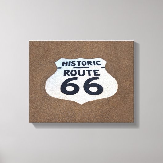 Historische Route 66 de rand van het Teken van de Canvas Afdruk (Voorkant)