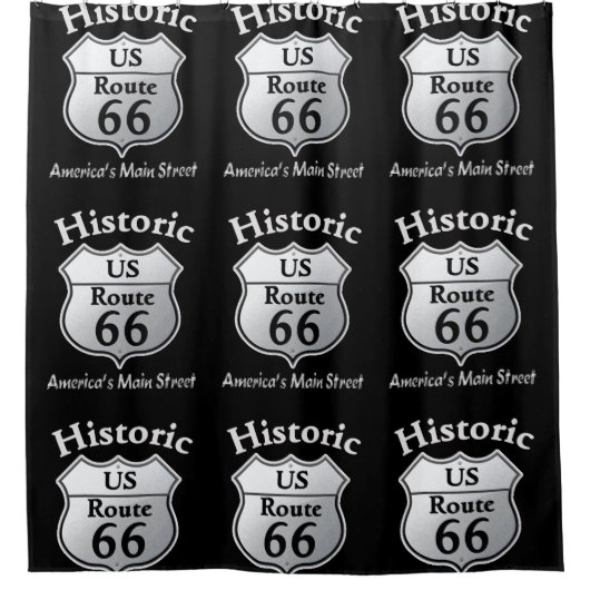 Historische Route 66 -- Douchegordijn (Voorkant)