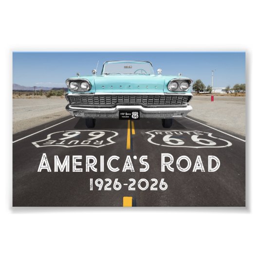 Historische Route 66 Eeuwfeest Foto Afdruk (Voorkant)
