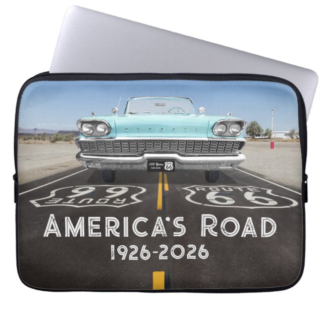 Historische Route 66 Eeuwfeest Laptop Sleeve (Voorkant)