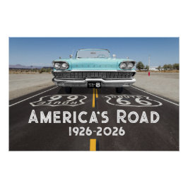Historische Route 66 Eeuwfeest Perfect Poster