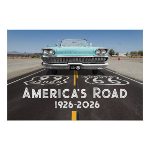 Historische Route 66 Eeuwfeest Perfect Poster