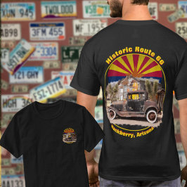 Historische Route 66 Hackberry, Arizona vooraan T-shirt