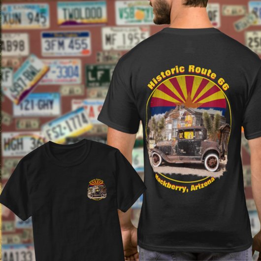 Historische Route 66 Hackberry, Arizona vooraan T-shirt