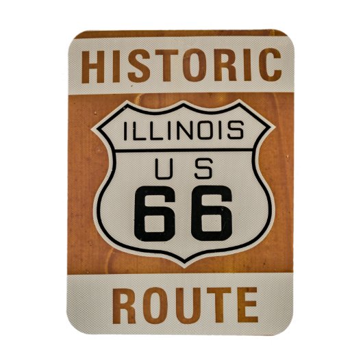 Historische Route 66 in Illinois Magnet Magneet (Verticaal)