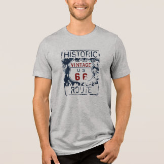 Historische Route 66 Kaart Straatbord Tri-Blend Shirt