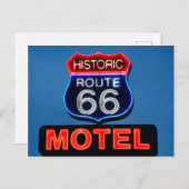 Historische route 66 neonbordfoto briefkaart (Voorkant / Achterkant)