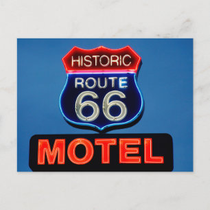 Historische route 66 neonbordfoto briefkaart