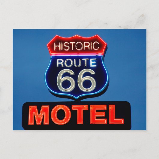 Historische route 66 neonbordfoto briefkaart (Voorkant)