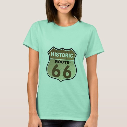 Historische route 66 Ondertekening snelweg T-shirt (Voorkant)