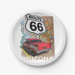 Historische route 66 papieren bordje