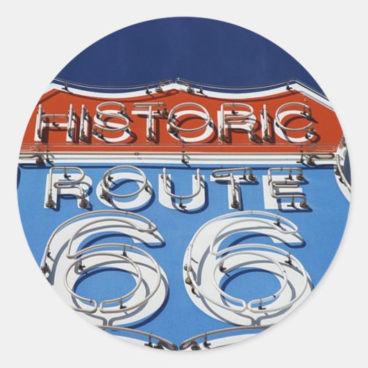 Historische route 66 ronde sticker (Voorkant)