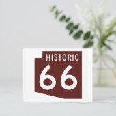Historische route 66 - State Map Arizona Briefkaart (Staand voorkant)