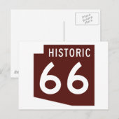Historische route 66 - State Map Arizona Briefkaart (Voorkant / Achterkant)