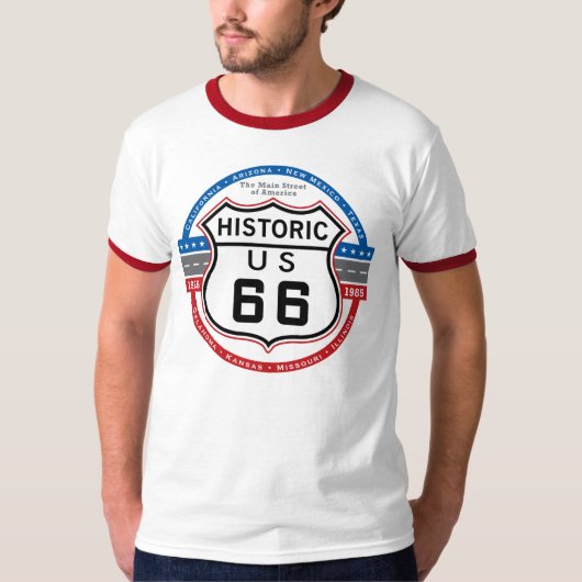Historische route 66 t-shirt (Voorkant)