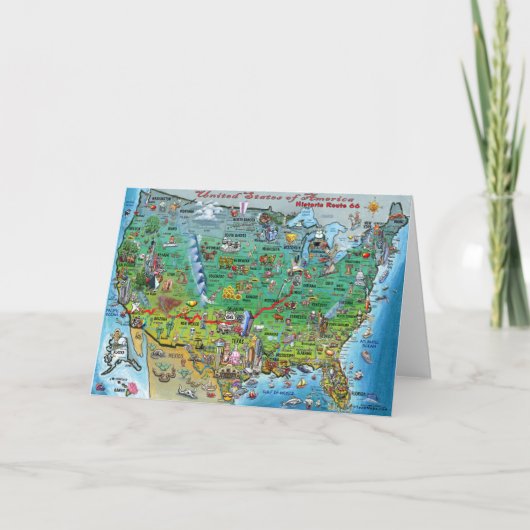 Historische Route 66 van de V.S. Kaart (Voorkant)