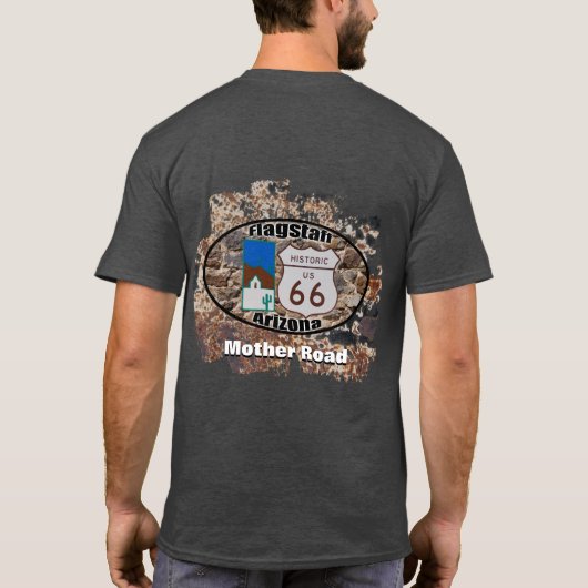 Historische route 66 ~ Vlagpersoneel, Arizona T-shirt (Achterkant)