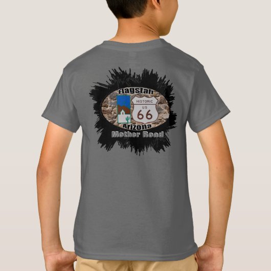 Historische route 66 ~ Vlagpersoneel, Arizona T-shirt (Achterkant)